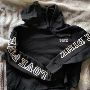 Love pink crop top hoodie